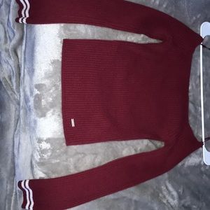 off the shoulder maroon top